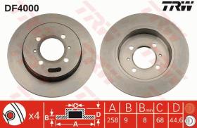 TRW DF4000 - Juego de discos de freno Nissan Almera 43206-54C00