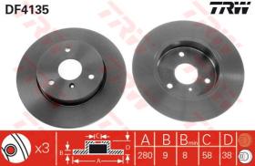 TRW DF4135 - Juego de discos de freno delanteros Smart