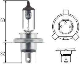 Hella 8GJ002525131 - Lámpara halógena de faro de carretera H4 12V