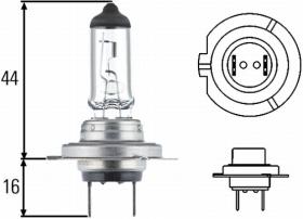 Hella 8GH007157241 - Lámpara halógena de faro de carretera H7 24C