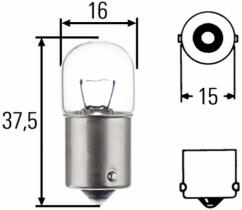 Hella 8GA002071121 - Lámpara matrícula, gálibo, trasera, etc 5W 12V