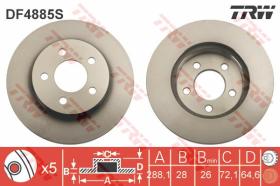 TRW DF4885S - Disco de freno