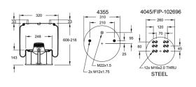 Firestone W01M588602 - Fuelle Completo de Suspensión con Pistón Metálico BPW36K