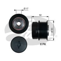 GATES OAP7187 - Rueda libre alternador