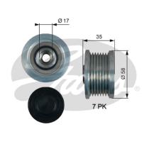 GATES OAP7183 - POLEA LIBRE ALTERNADOR