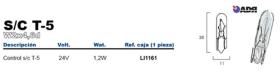 Adr LI1161 - LAMPARA CONTROL SC 24V 1,2W W2X4,6D