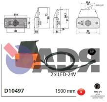 Iluminación y electricidad D10497 - GALIBO LATERAL TRAILER 2 LEDS LG:1500 MM