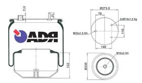 Adr 51564301 - Fuelle completo trasero con pistón metálico para DAF