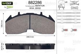 VALEO 882286 - J.PASTILLA DE FRENO  OPTIPACK  DEL+TRAS